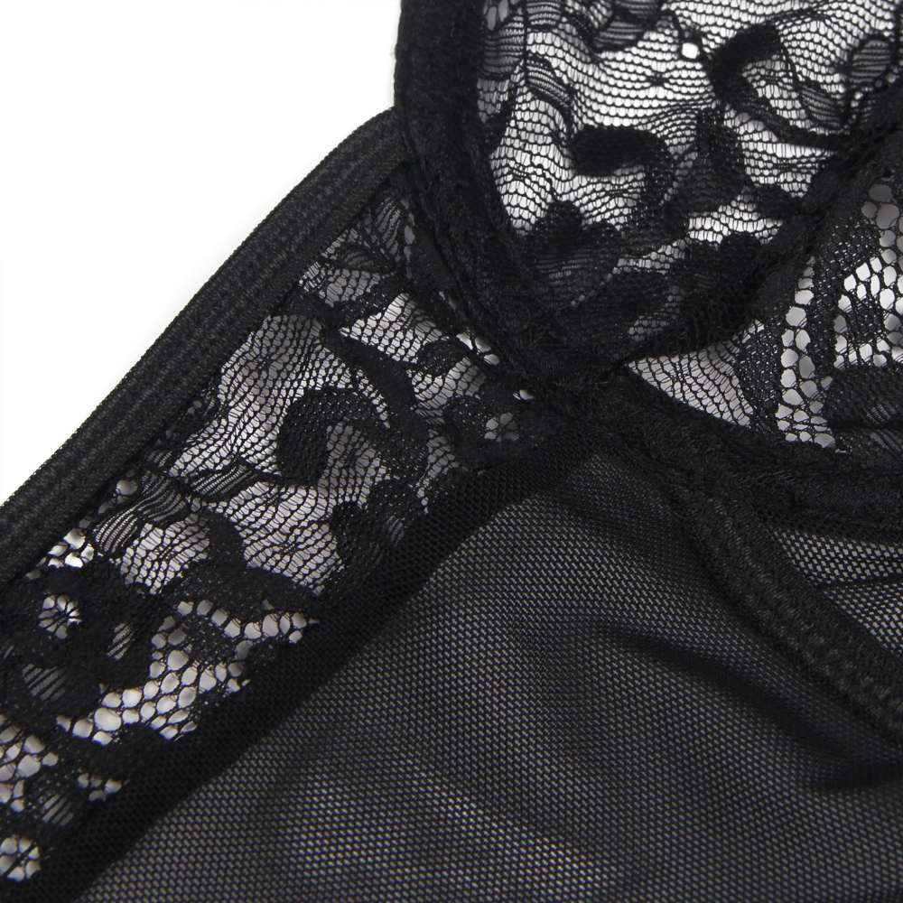 Seductive slim lace teddy with garter leg ring
Mesh + l... Ohyeah - Lace Garter Teddy - Black - XL photo-8