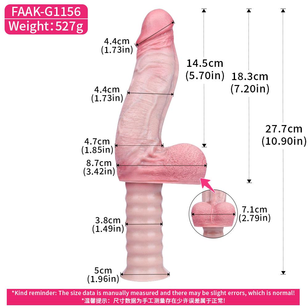 FAAK - Hand Shank Realistic Dildo 14cm - Flesh 照片-11