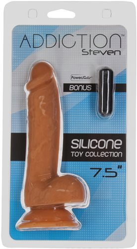 This high-quality dildo is made of 100% pure silicone an... Addiction - Steven 7.5'' Silicone Dong - Caramel photo-7