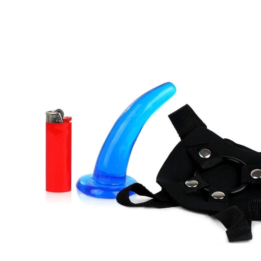 You teased him first with a tongue or finger, and now he wan... Fetish Fantasy - Beginners Strap-On for Him - Blue photo-7