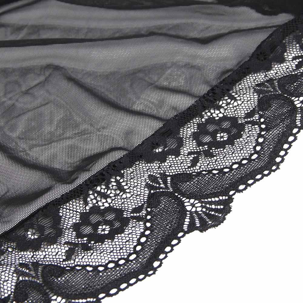 Long sleeve mesh sleepwear elegance robe with belt
Material... Ohyeah - Romantic Robe - Black - XL photo-14