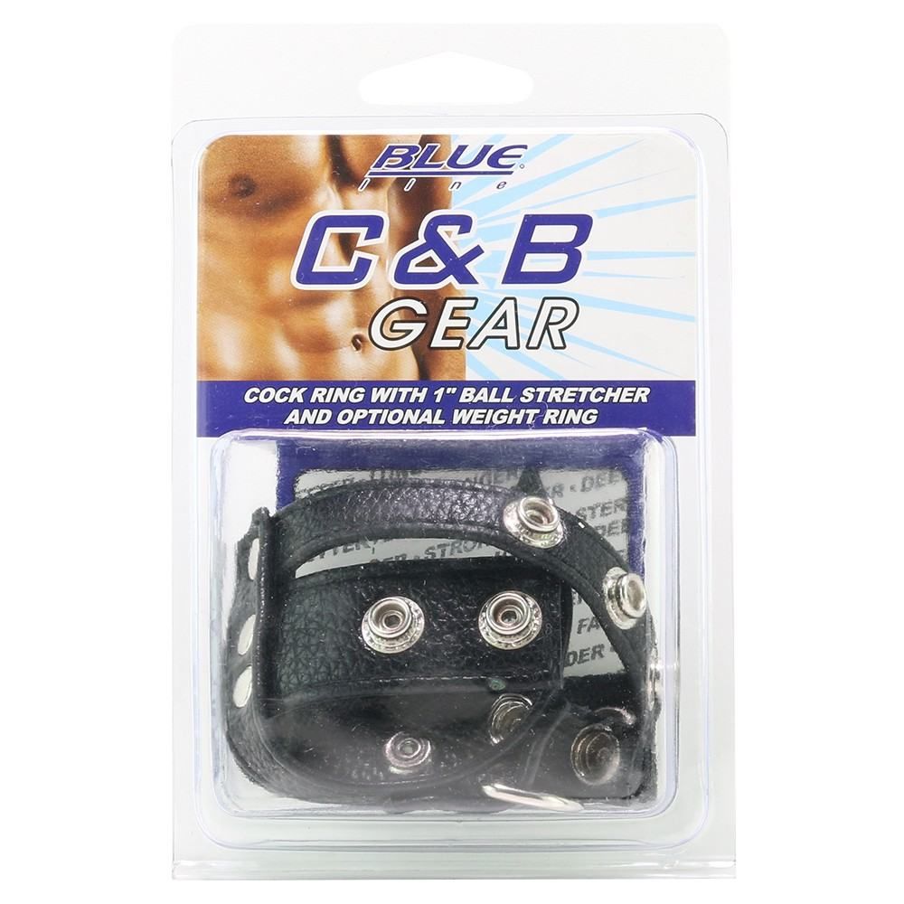 Combining sexy scrotum constriction with a classic erection ... Blueline - Cock Ring With 1'' Ball Stretcher And Optional Weight Ring photo-6