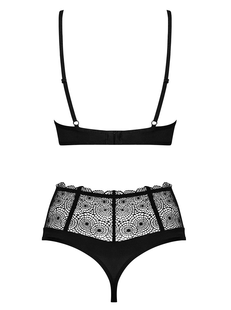 Treat yourself to pleasant moments! This seductive lingerie ... Obsessive - Sharlotte Set - Black - L/XL photo-8