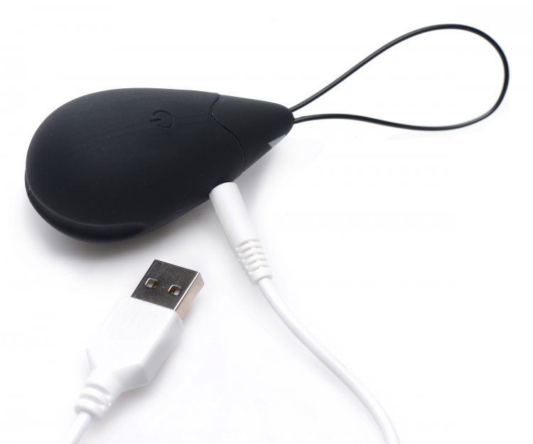 This powerful vibrating egg features a deep indentation to p... Bang! - 10X Vibro Egg - Black photo-3