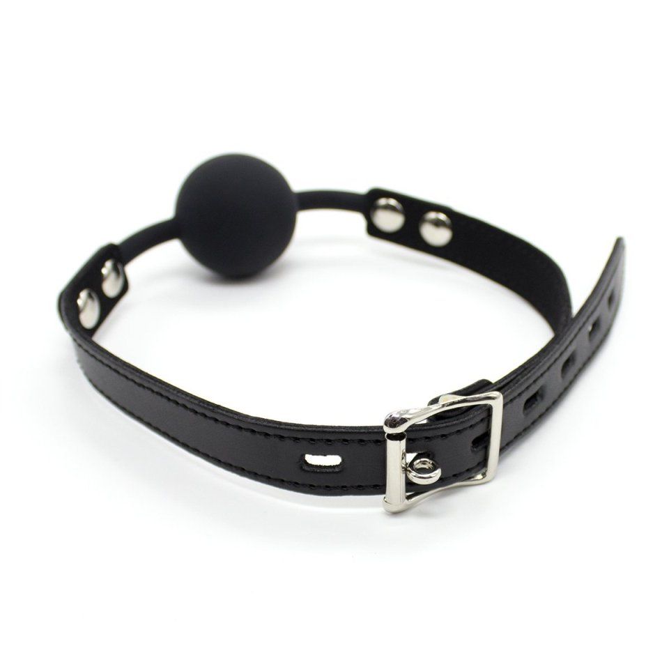 Material: Belt (synthetic leather), Ball (Silico... A-One - Mouthpiece with Lock Key - Black photo-2