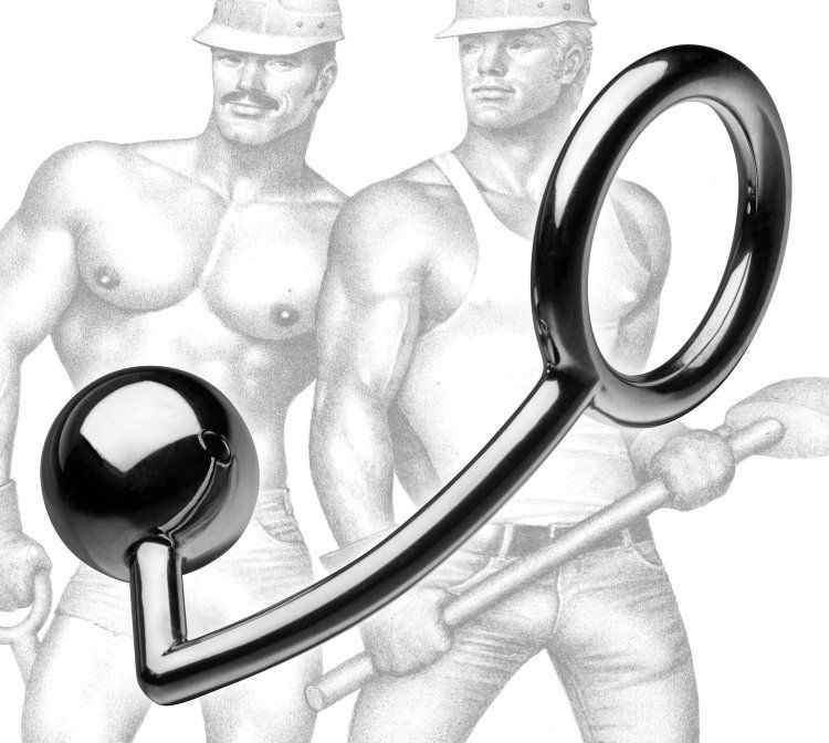This cock and ass hitch features steel construction, for the... TOF - Steel Cock Ring with Anal Ball photo-2