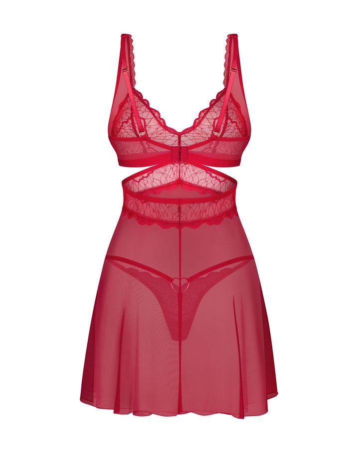 Obsessive - Cupide Desir Babydoll - Red - L/XL photo