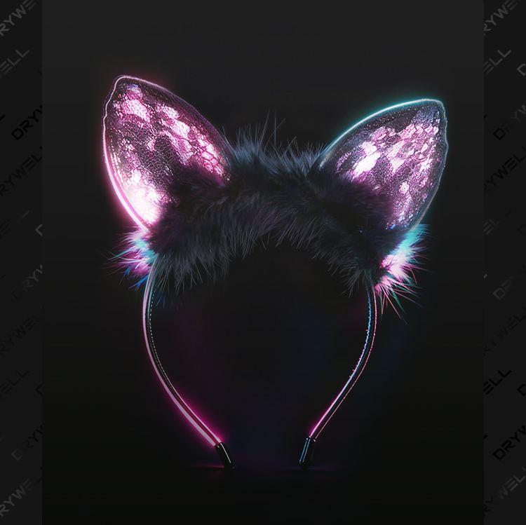 Drywell - A01 Kitty Lace Ears - Black photo
