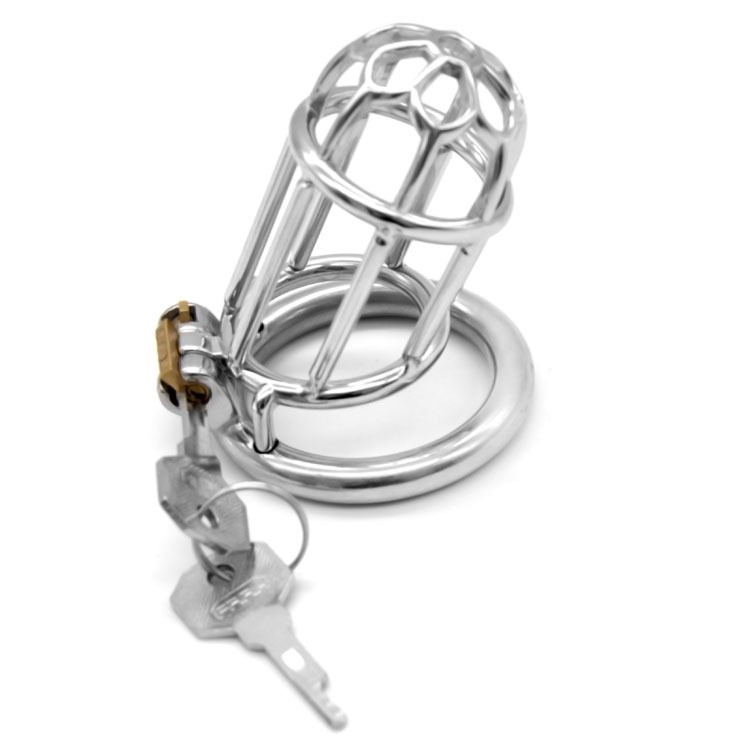 Total high: 75mm &n... FAAK - Chastity Cage 10 Long w Catheter 45mm - Silver photo-5