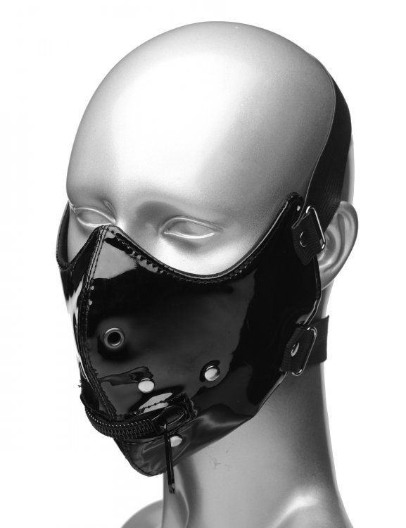 Keep your plaything zipped up and under control with this ha... Master Series - Lektor Zipper Mouth Muzzle - Black photo-3