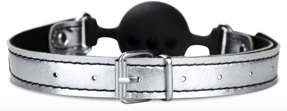 Take your BDSM pleasures to the next with this stylish metal... Lovetoy - Breathable Ball Gag With Nipple Clamp - Silver photo-3