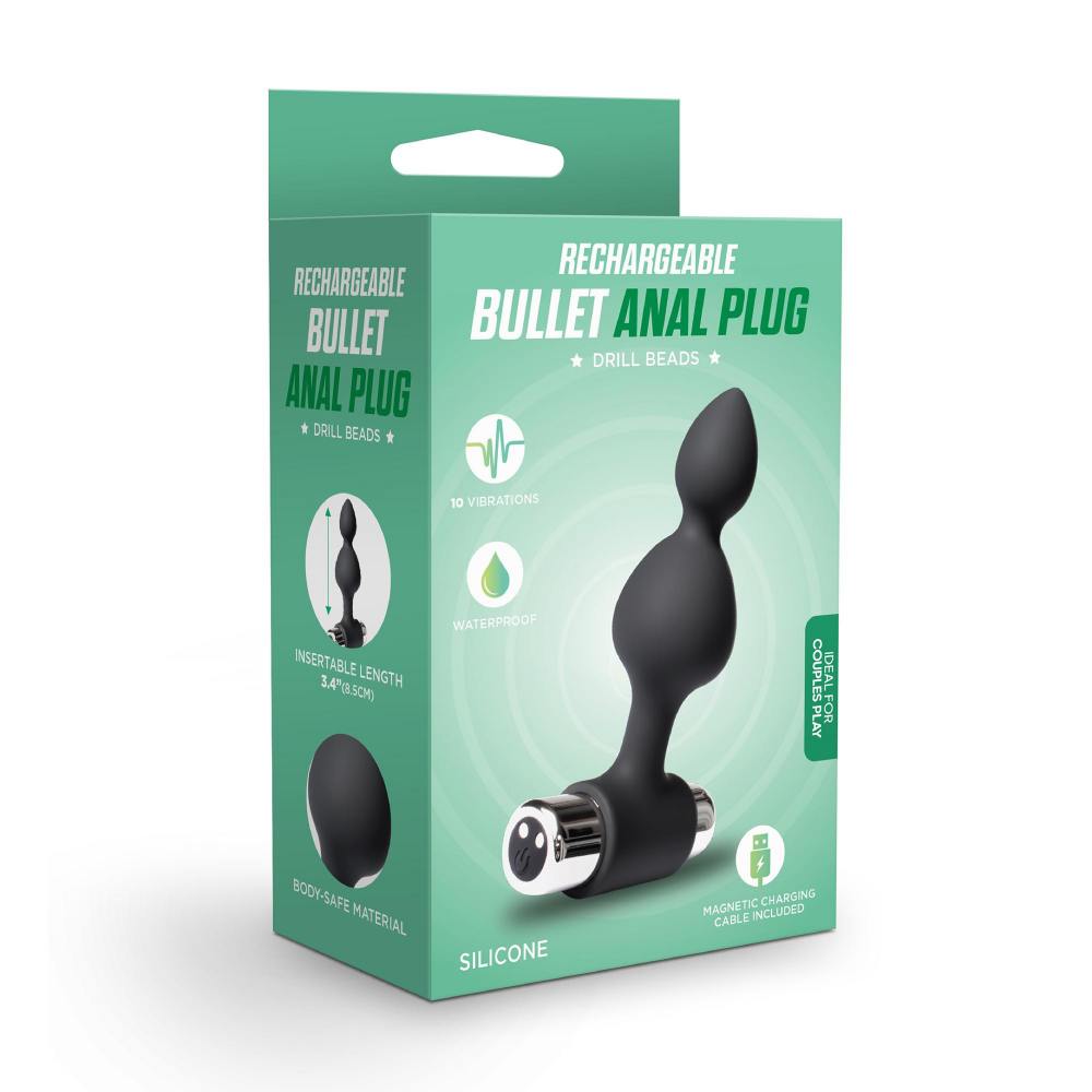 ScreamJoy - Rechargeable Bullet Anal Plug - Black 照片-3