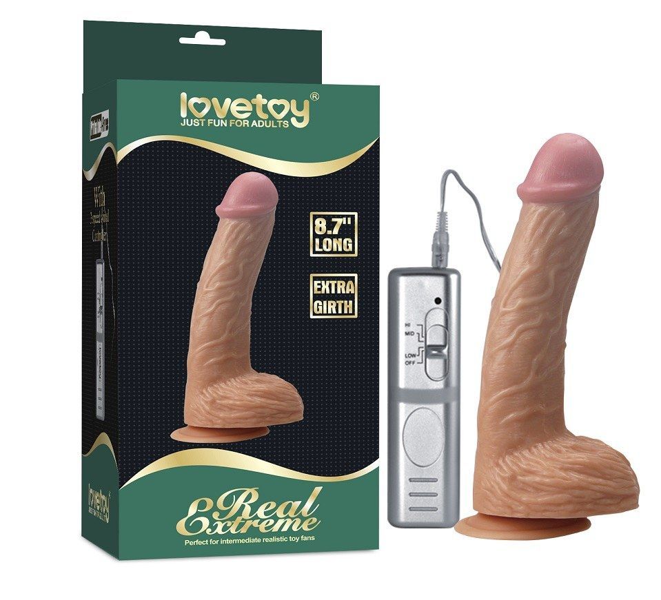 Lovetoy - 8.7" Real Extreme Vibrating Dildo - Flesh photo-8