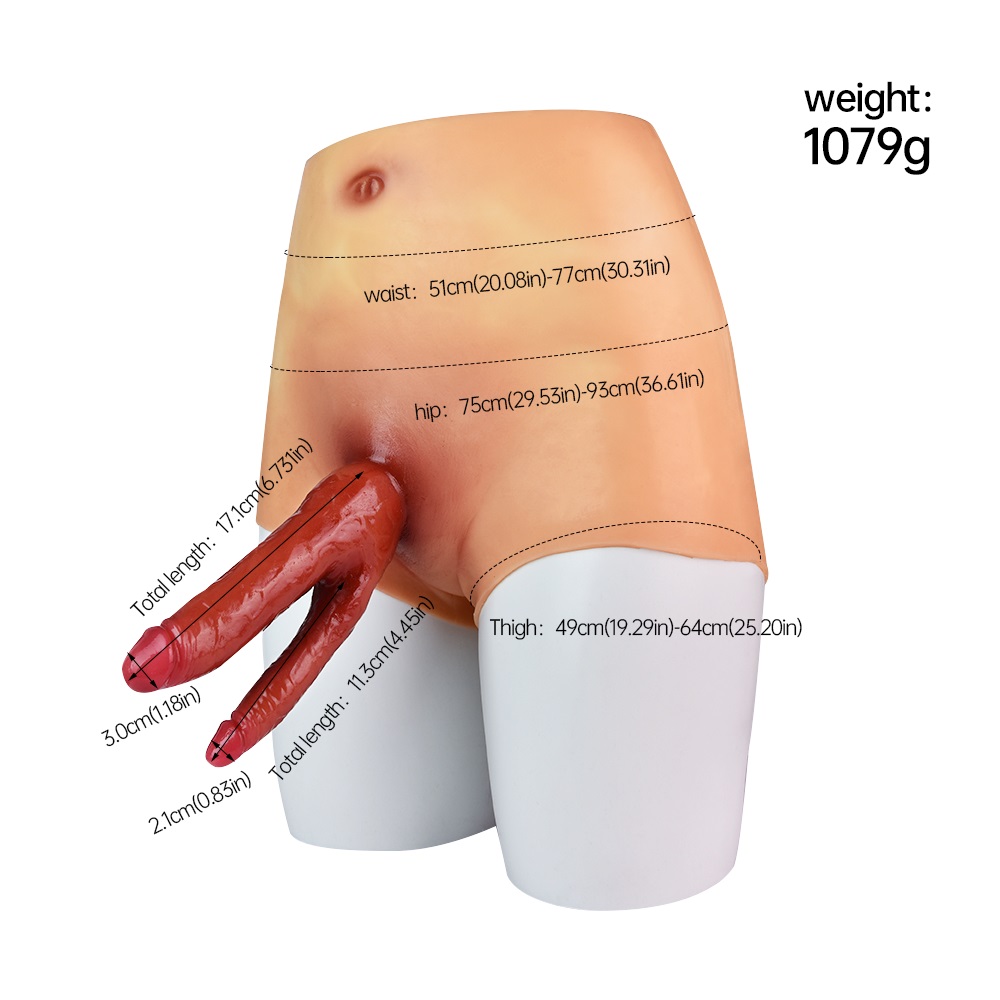 Realistic wearable penis form with 2 dildos
Material: liqui... FAAK - Hollow Double Penis Pants photo-9