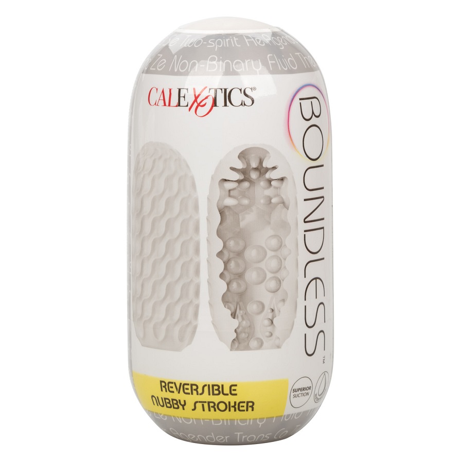 Endless pleasure is in your hands with the unbelievable Boun... CEN - Boundless Reversible Nubby Stroker - Clear photo-11