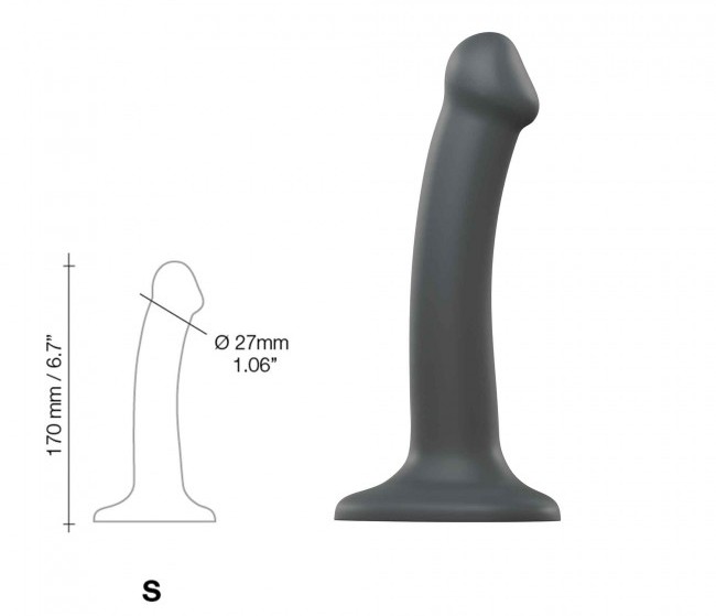 Sleek and minimalist design, high quality mono-density silic... Strap-On-Me - Mono Density Dildo S - Grey photo-3