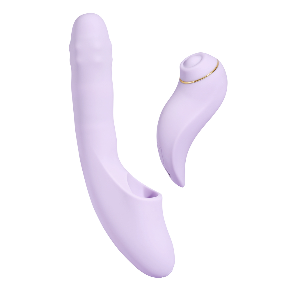 SVAKOM - DuoGlow APP Thrusting Vibrator - Pastel Lilac photo-4