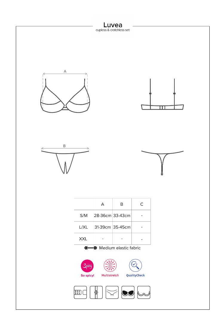 Give yourself and your man very hot and sexy experiences wit... Obsessive - Luvae Cupless Set - Black - L/XL photo-9