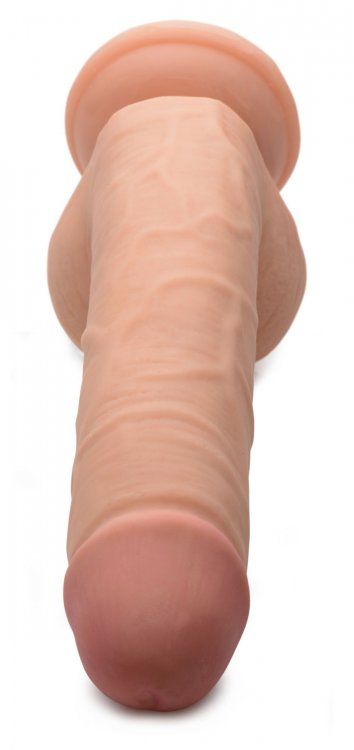 Big and bulging with veins for an internal massage! This bea... USA Cocks - 9″ Ameriskin Dual Density Dildo - Flesh photo-5