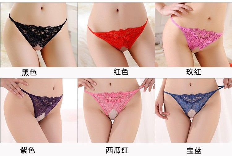 Open crotch lace thong.
Material: Lace, 92% nylon, 8 SB - Thong T203 - Black photo-7