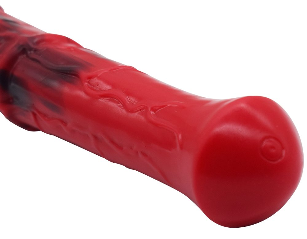 Silicone horse anal dildo, artificial realistic anal plug, s... FAAK - Horse Long Dildo - Red/Black photo-10