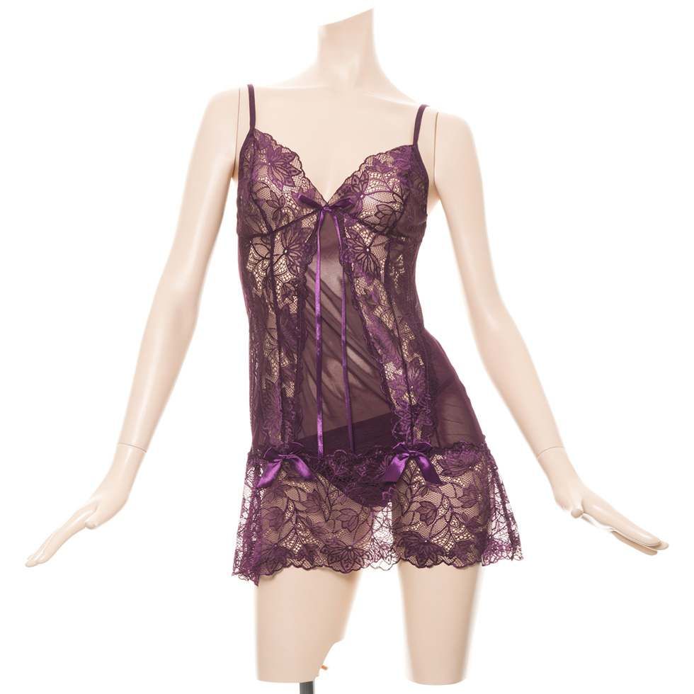 The reddish purple is luxurious and spiritual.
I will show t... Costume Garden - GB-289 Lace Doll Negligee - Purple photo-4