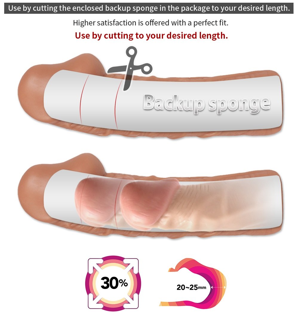 Penis Sleeve #2 is very elastic nozzle on the penis, tightly... Kokos - Penis Sleeve #2 L - 43x54x165mm photo-12
