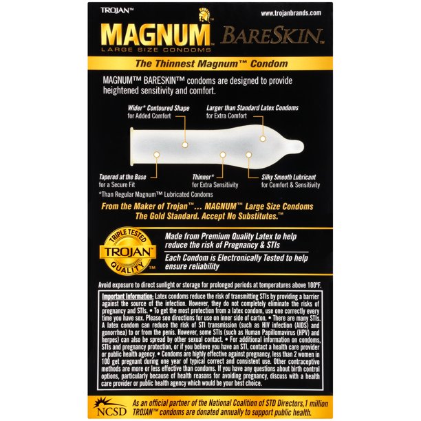 Trojan - Magnum 裸肌大碼乳膠安全套 10片裝 照片-2
