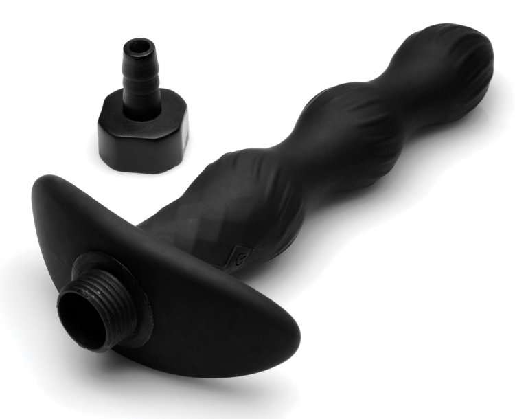 Enjoy textured vibrating bumps while you clean your pipes wi... CleanStream - Pleasure Flow 10X Vibro Enema Tip - Black photo-6