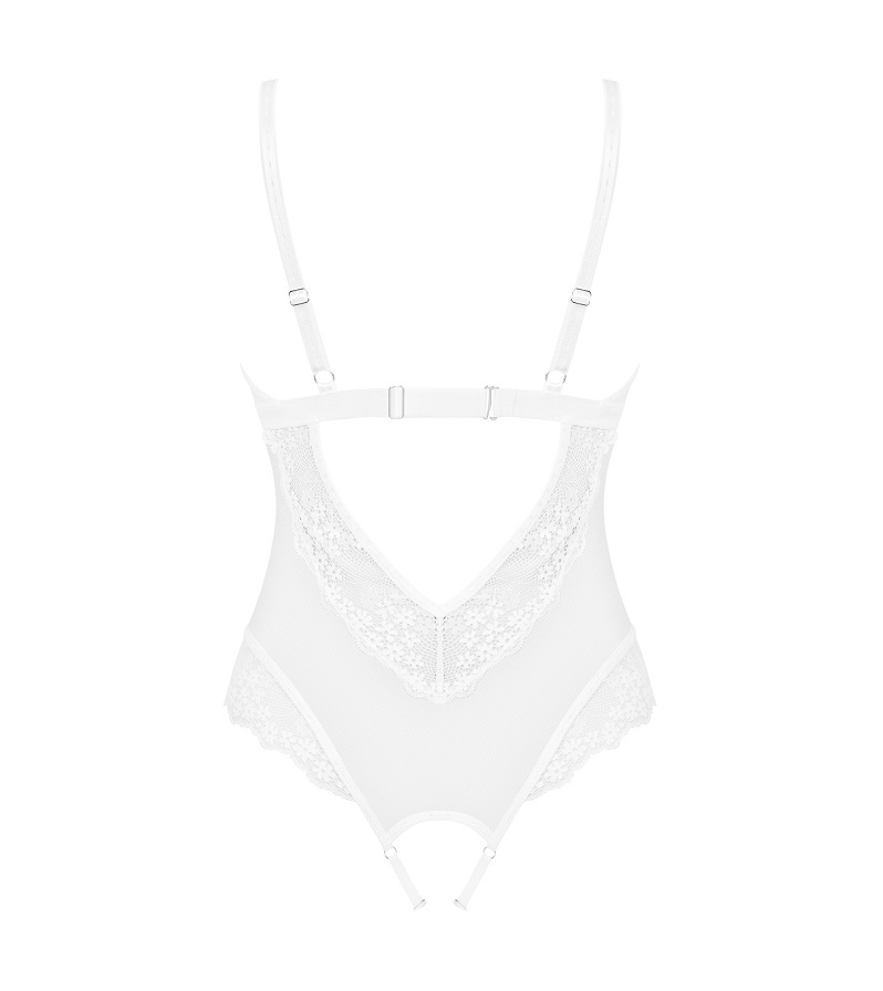 Obsessive - Heavenlly 開襠連身內衣 - 白色 - 加細/細碼 照片-8