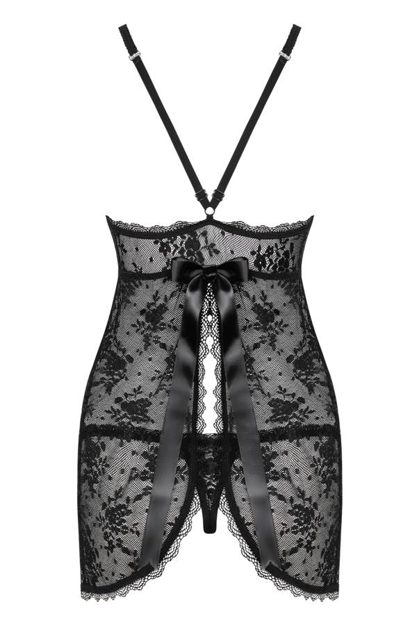 Let’s play a quick game… Close your eyes and imagine what yo... Obsessive - Behindy Babydoll & Thong - Black - L/XL photo-8
