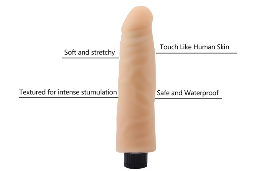 Material:T-Skin
Product Size:18.5cm, Φ4cm
Product Weight:0.1... Chisa - 7.5″ Vibrating Cock No.04 TPE photo-8