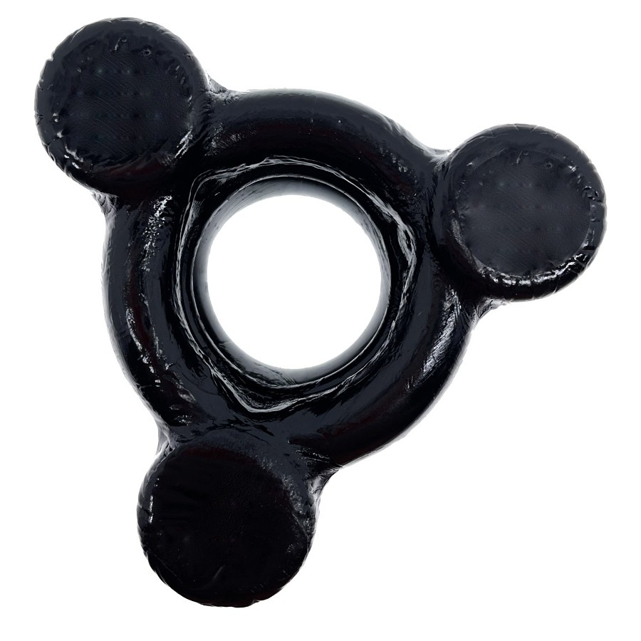 BUZZ SQUEEZE triple-vibe ballstretcher is OXBALLS top-dog SQ... Oxballs - Buzz Squeeze Ballsack Intense Triple 360 Vibe - Black photo-4