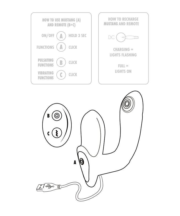 Explore the Mustang prostate massager, solo or together with... ToyJoy - Mustang Prostate Massager - Black photo-9