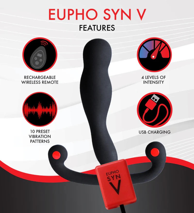 Aneros - Eupho Syn V Vibro Prostate Massager - Black photo-2