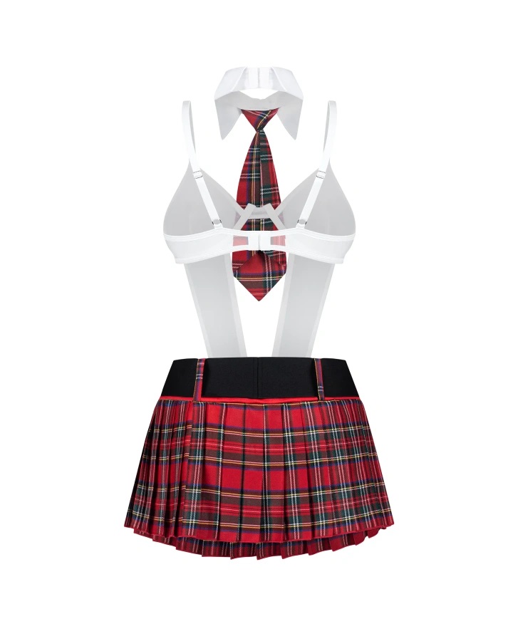Obsessive - College Girl Costume 5 pcs - Red - L/XL photo