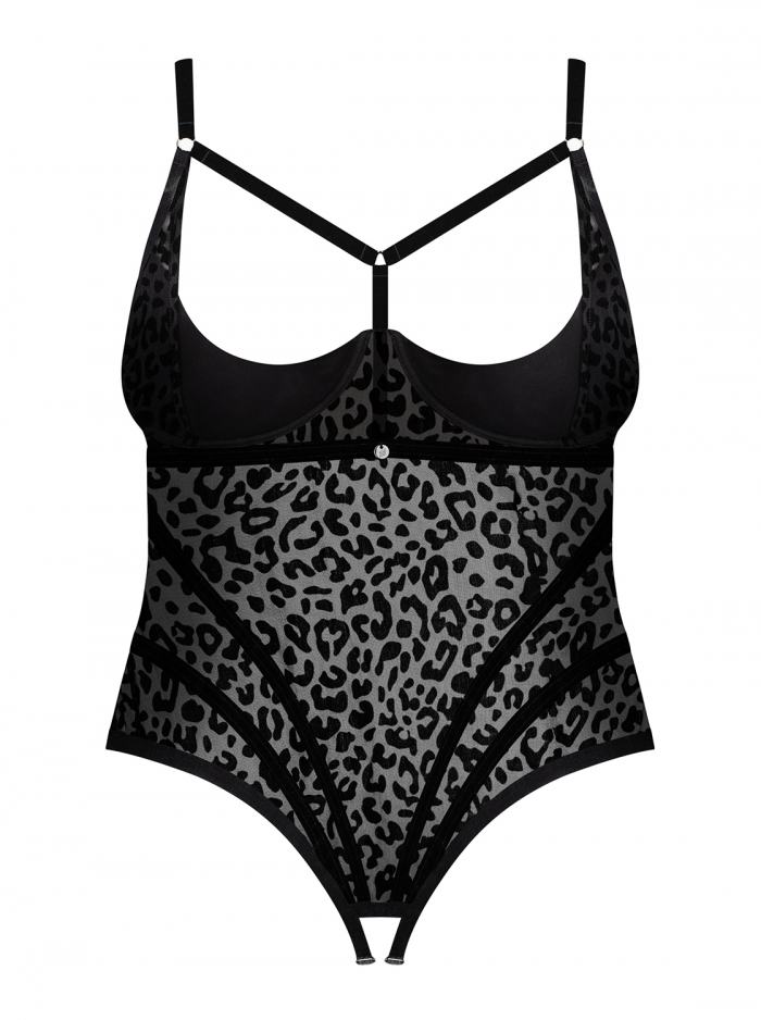 It's time to awaken your wildest fantasies! Wrap your bo... Obsessive - Jagueria Crotchless Teddy - Black - 4XL/5XL photo-7