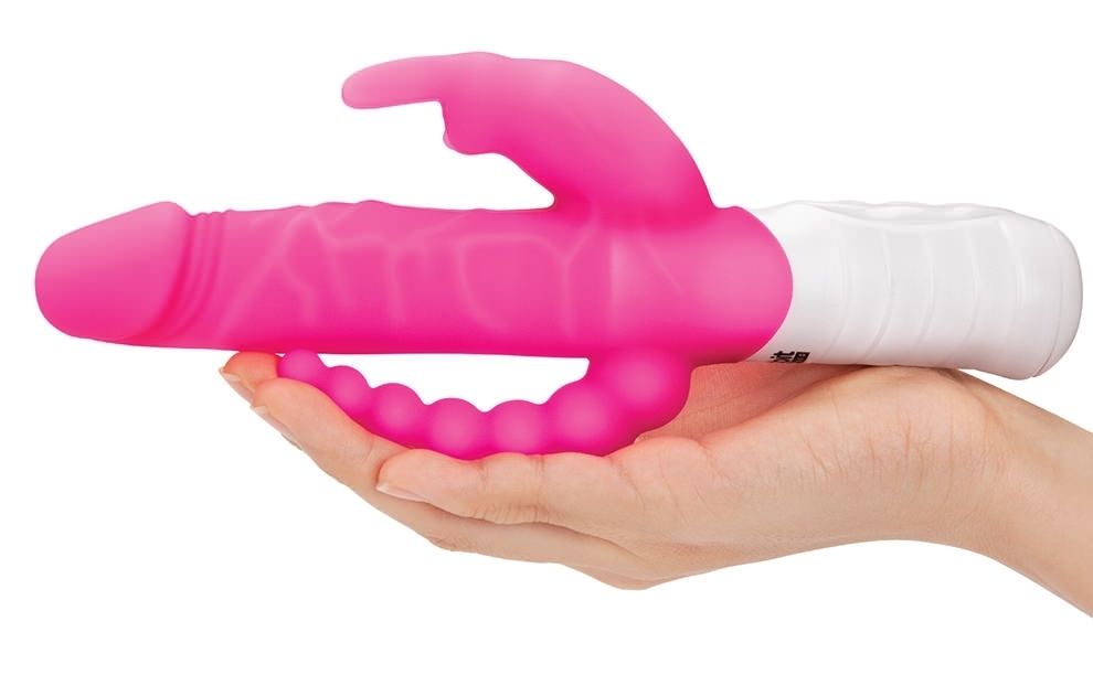 Rabbit Essentials - 7 Function Rabbit w/Anal Beads - Pink photo-6