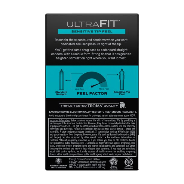Find your feel. The Trojan Ultra Fit Sensitive Tip Feel cond... Trojan - Ultra Fit Sensitive Tip Feel 10's Pack photo-2