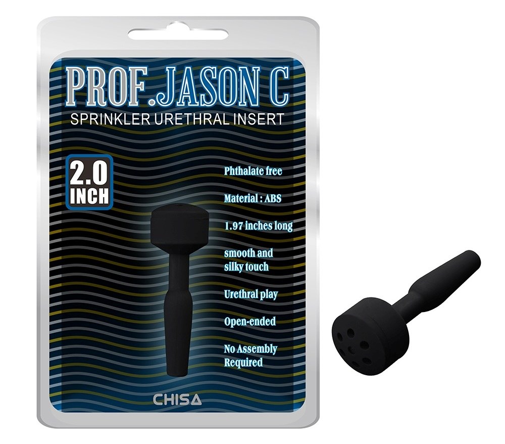 Phthalate Free, Smooth and Silky Touch, Urethral play, Open-... Chisa - Sprinkler Urethral Insert - Black photo-5