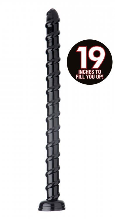Every twist of this dildo will screw it deeper into your ass... Hosed - 19'' Swirl Hose - Black photo-6