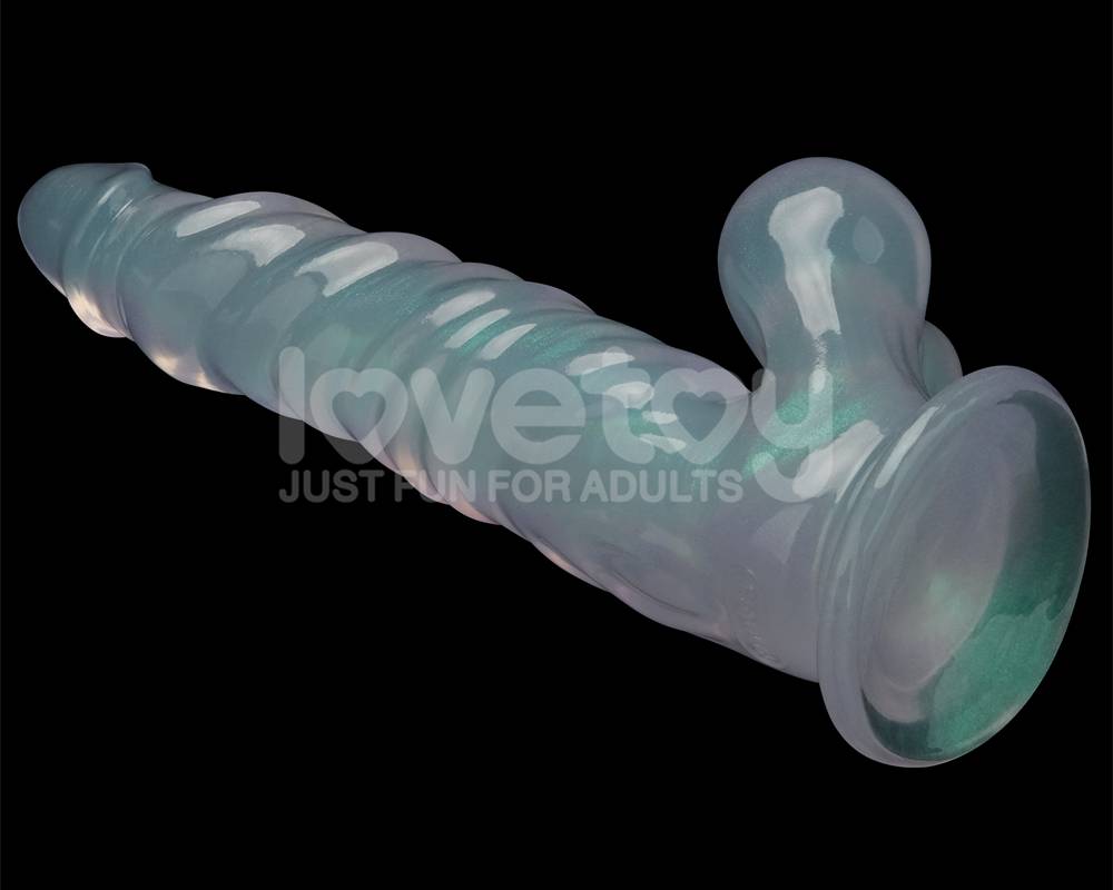 Lovetoy - 10'' Opal 珍珠色假阳具 - 绿色 照片-12