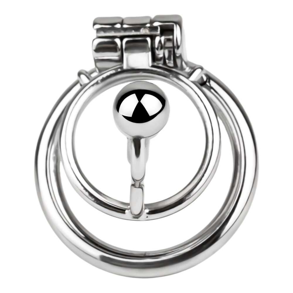 Material: 304 Stainless steel
... FAAK - Chastity Cage w Urethral Plug - Silver photo-3