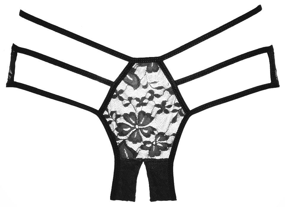 Beautiful panties with open crotch Allure - Crotchless Sweet Heavens Panty - Black photo-3