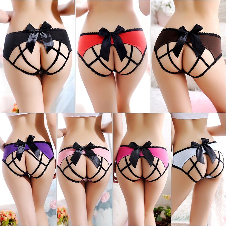 The hollow elastic ropes at the back are crossed to form a s... SB - Panties T179-2 - Light Blue photo-8