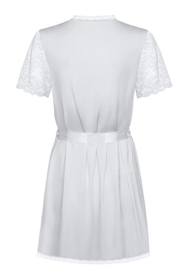 Wanna put on something adorable and sensual? Here you are! T... Obsessive - Miamor Robe & Thong - White - S/M photo-8