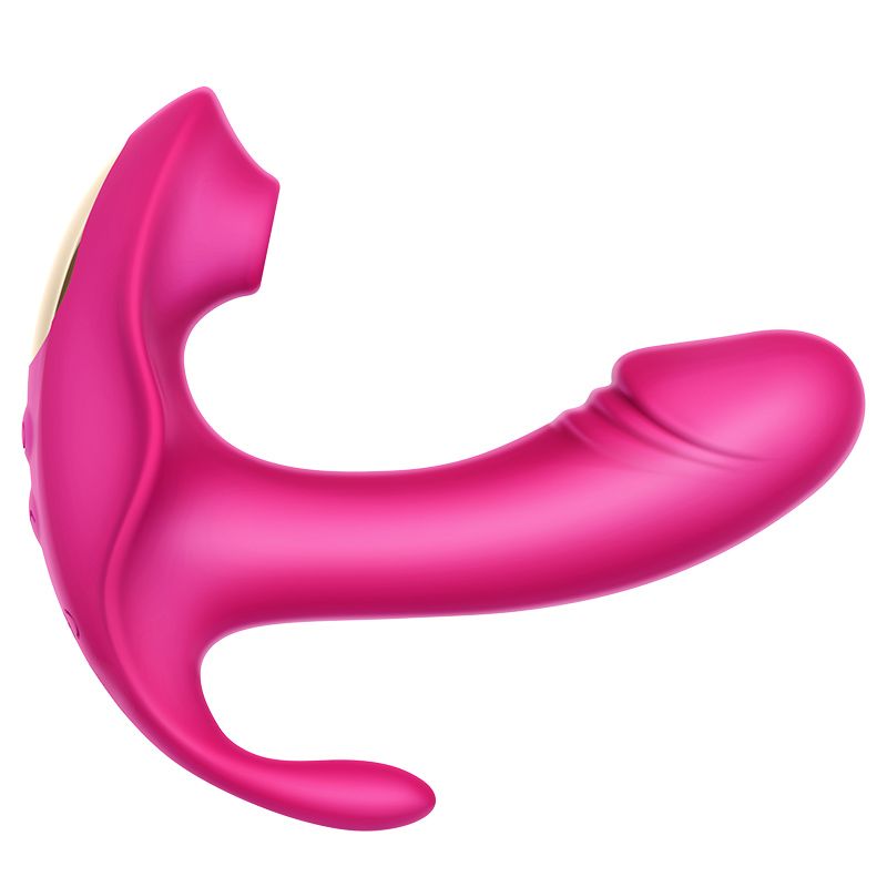 Outer sucking and inner vibrating functions with remote cont... Erocome - Volans - Cerise photo-5