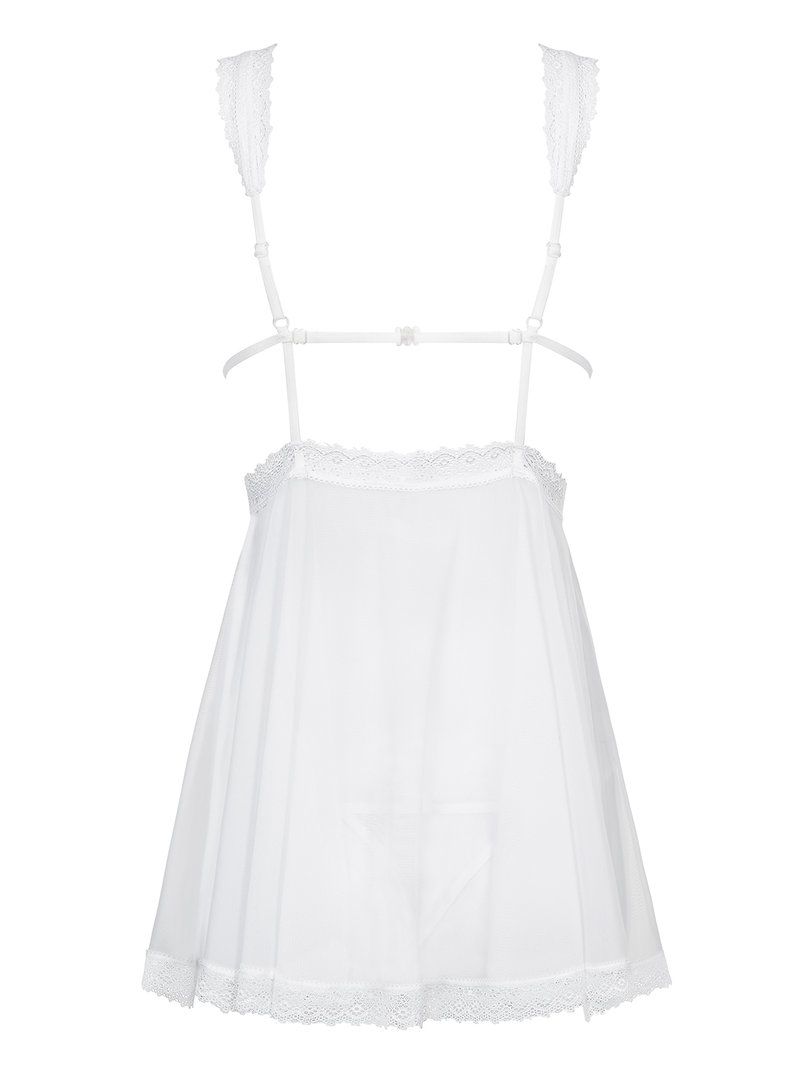Do you feel like changing into a beautiful temptress? Choose... Obsessive - Swanita Babydoll & Thong - White - S/M photo-6