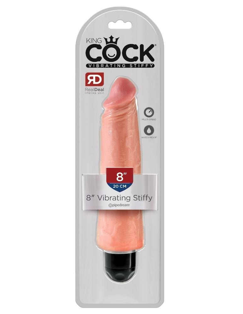 When you’re looking for a realistic vibe that’s always ready... King Cock - Cock 8″ Vibro Stiffy - Flesh photo-3