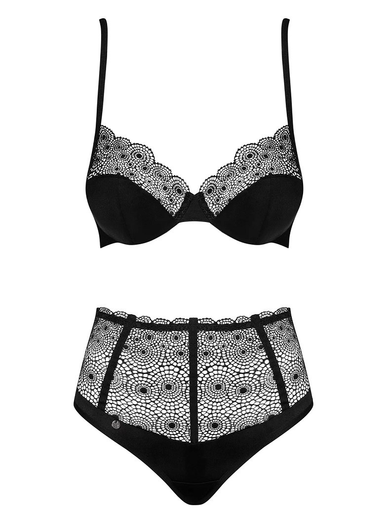 Treat yourself to pleasant moments! This seductive lingerie ... Obsessive - Sharlotte Set - Black - L/XL photo-7